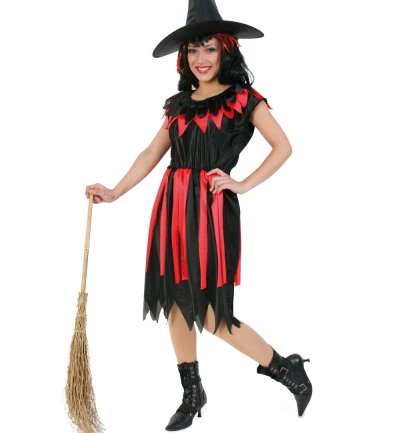Hexenkostüm "Walpurga" mit Hut für Damen Halloween Karneval