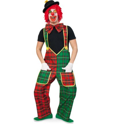 Herrenkostüm "Clownhose McCheck", nur Latzhose, Karneval, Fasching, Mottoparty