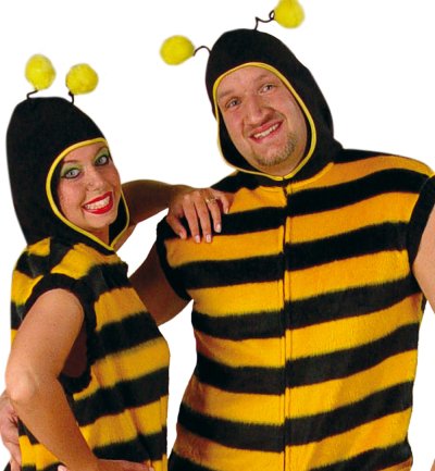 "Hummel" Overall mit Kapuze für Erwachsene Bienenkostüm