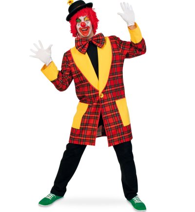 Herren-/Damenkostüm "Clown JoJo", Mantel, Fasching, Karneval, Mottoparty
