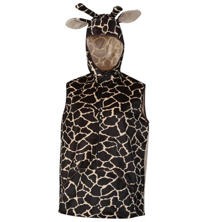 „Weste Giraffe“ Tierkostüm für Herren aus Plüsch mit Ohren Karneval