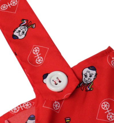 Damenkostüm Mainz 1-teilig Latzhose in rot mit Mainzer Wappen und Schwellkopp