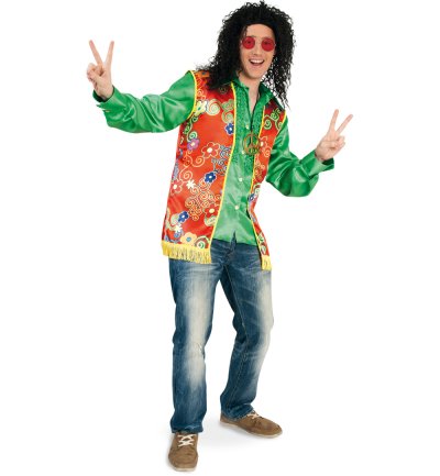 Herrenkostüm "Weste Evan" Hippie-Weste Flower Power 70er Jahre