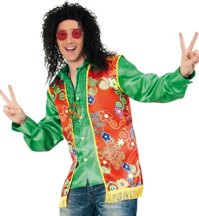 Herrenkostüm "Weste Evan" Hippie-Weste Flower Power 70er Jahre
