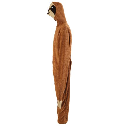 Einteiler Faultier Onesie Jumpsuit Overall Faulpelz Murmeltier als Kostüm oder Pyjama Unisex Erwachsene Tierkostüm