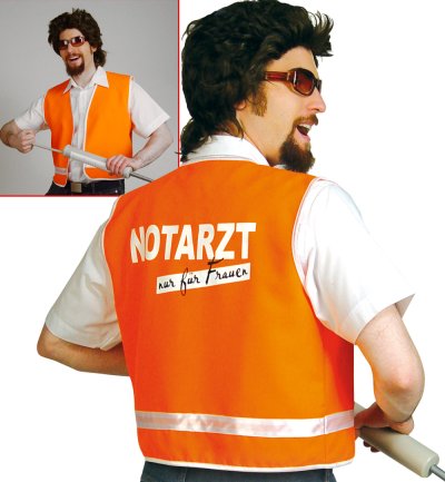 "Weste Notarzt" Kostüm für Herren Warnweste Karneval Mottoparty