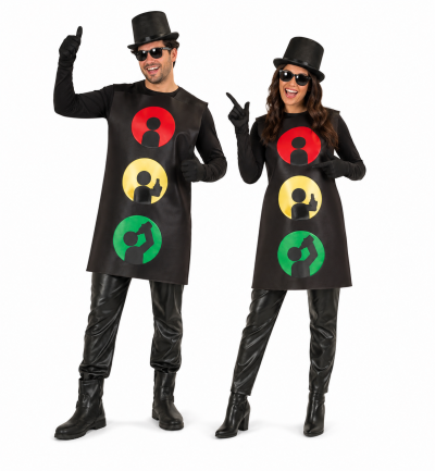 Kostüm "Ampelmännchen", 1-teiliges Spaß-Kostüm im Ampel-Design