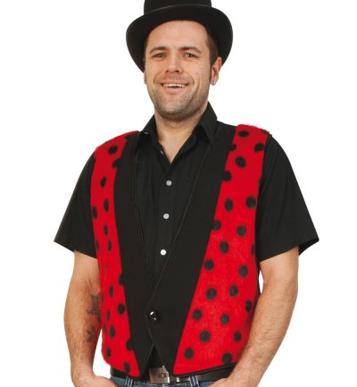 Herrenkostüm "Weste Coccinell", Marienkäferoptik, Mottoparty, Fasching, Kindergeburtstag, Karneval