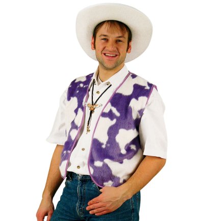 Cowboyweste "Kuh lila" Karneval, Fasching, Mottoparty