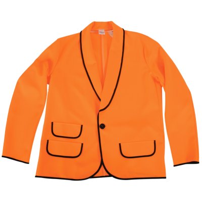 schwarz orange Sakko Jacke  Männer