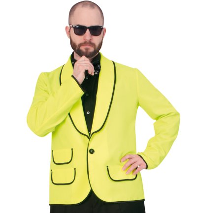 Jacke neon gelb mit schwarzen Akzenten für Herren, Jackett, Sakko