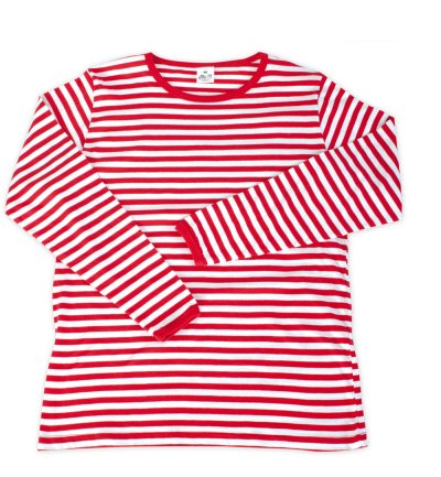 Herrenkostüm "Ringel-Shirt" rot/weiß, Langarm, Karneval, Fasching, Mottoparty