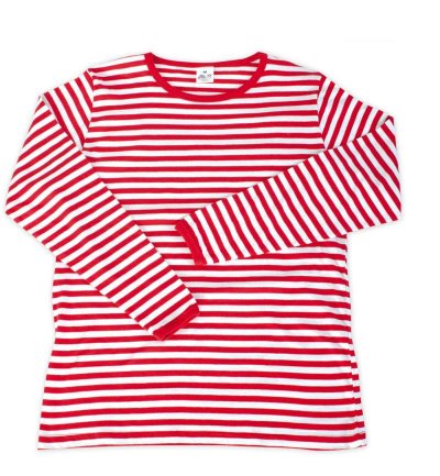 Kostüm - Set Schlafmütze, 2-TLG. Ringel-Shirt aus Baumwolle und Schlafhaube, rot/weiß, Schlafwandler, Clown | Karneval, Pyjamaparty, Mottoparty