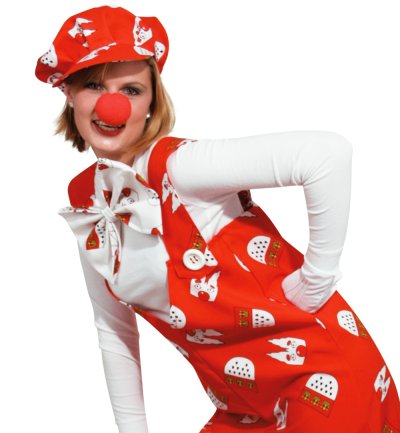 Latzhose "Köln rot" 1-tlg. Latzhose mit Köln Muster rot-weiß Clownhose für Erwachsene