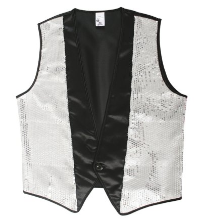 Weste Chic Silber, ärmellose Paillettenweste für Männer
