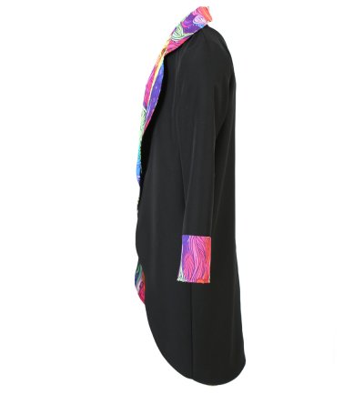 Mantel Showmaster Zirkusdirektor Clown Party Jacke Jackett Schwarz/Bunt Verkleidung