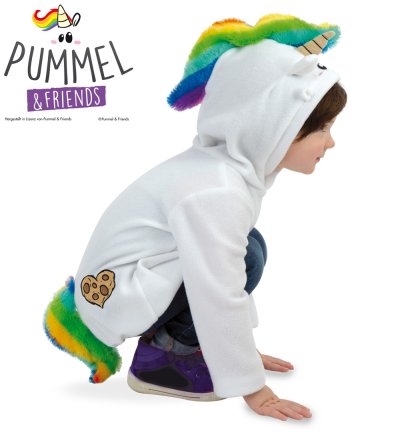 Hoodie Pummeleinhorn, Pummel & Friends Kapuzenpulli Kapuzenpullover Einhorn für Kinder Pulli mit Kapuze und Schweif
