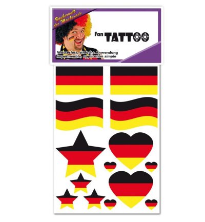 Ohrringe Klipse Fan Fußball Herz mit GRATIS Tattoos Accessoire Deutschland