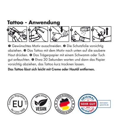 Tattoos Grüffelo Hautaufkleber Geschenkidee Geburtstag Give Away, 3 Bögen ca. 30 Einzel Tattoos Abziehbilder, einfache Anwendung, leicht ablösbar