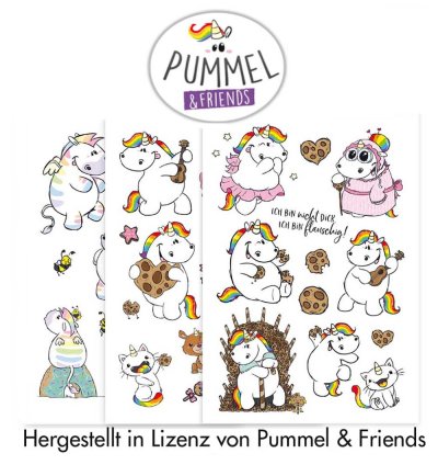 Pummel Einhorn Tatto Aufkleber