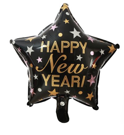 Folienballon Stern Happy New Year Party Geschenk Silvester Aufschrift Dekoration Neujahr