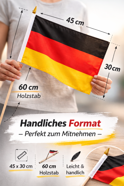 Flagge FAN ca. 30 x 45 cm, Deutschland, Fußball, WM, EM