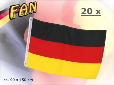 Flagge Deutschland Fahne, mit Metallösen, ca. 90 x 150 cm, versch. Ausführungen, Fanartikel