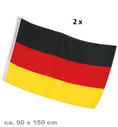 Flagge Deutschland Fahne, mit Metallösen, ca. 90 x 150 cm, versch. Ausführungen, Fanartikel