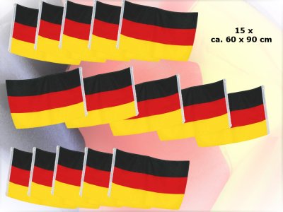 Flagge Deutschland Fahne, mit Metallösen, ca. 60 x 90 cm, versch. Ausführungen, Fanartikel