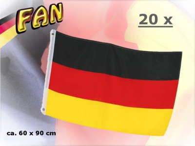 Flagge Deutschland Fahne, mit Metallösen, ca. 60 x 90 cm, versch. Ausführungen, Fanartikel