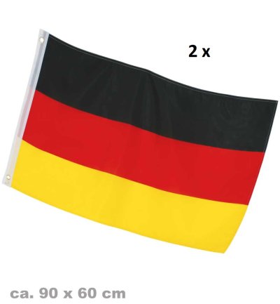 Flagge Deutschland Fahne, mit Metallösen, ca. 60 x 90 cm, versch. Ausführungen, Fanartikel