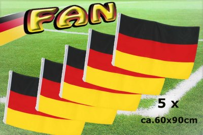 Set-Flagge  10 x Deutschland Fahne, mit Metallösen, 5x klein & 5x groß  BRD Fanartikel Deutschlandflagge
