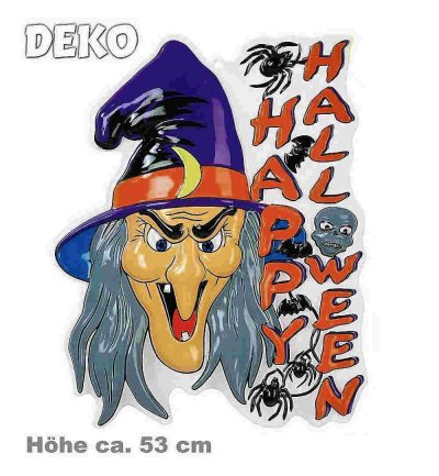 Wand-Deko Hexe Happy Halloween