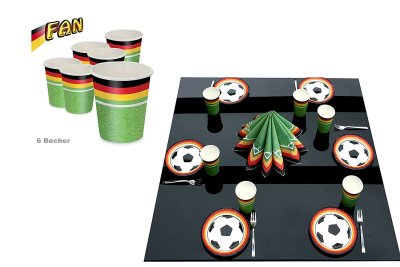 Pappbecher Deutschland 6 Stück Eventdekoration Fußballparty Geburtstage