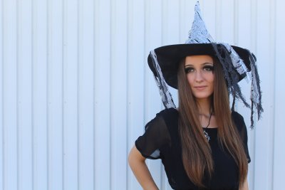 Hut, Zombiehexe, Fetzen, Grufti, Hexenhut, Halloween, Größe 58 cm
