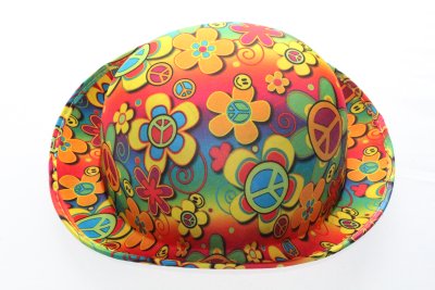 Hut Melone Hippie Hut Sommerhut Partyhut 70er Jahre