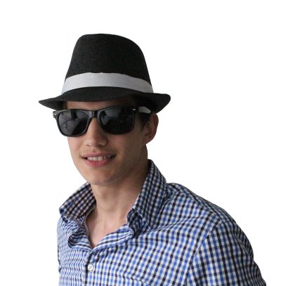 Trilby "Mafioso" schicker Party-Hut in grau mit weißem Hutband