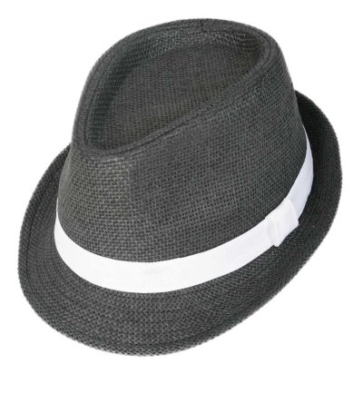 Trilby "Mafioso" schicker Party-Hut in grau mit weißem Hutband