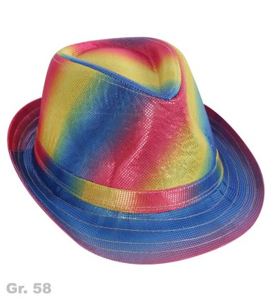Trilby Hut bunt Sommerhut Regenbogenfarben Pride Reggae Hippie Hut Party Hut 70er Jahre