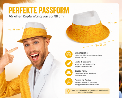 Bier Partyhut Trilby im Fedora Style – Lustiger Mallorca & Festival Hut