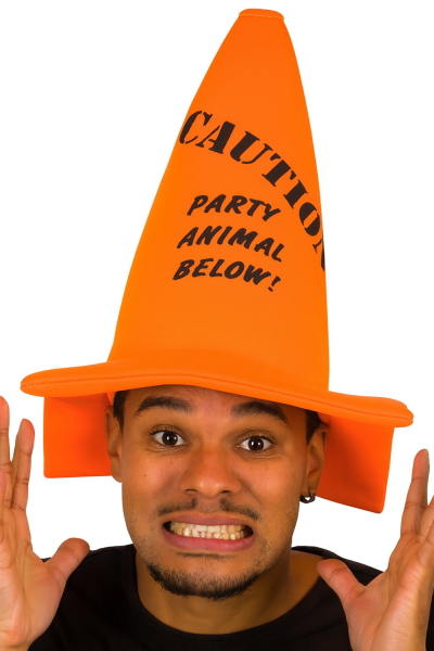 Pylone Partyhut "Caution – Party Animal Below!"