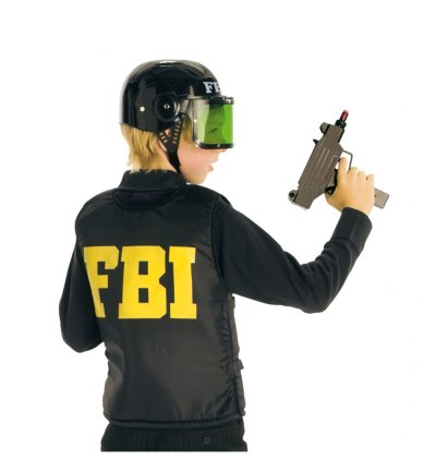 FBI-Helm mit Visier Kinder Spielhelm Rollenspiel Einsatzhelm Agent