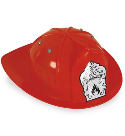 Feuerwehrhelm rot Helme Kinder Accessoires Rollenspiel Theater Feuerwehrmann