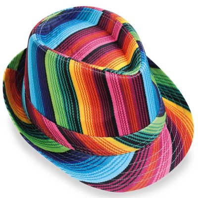 Trilby Bunt Partyhut Sommerhut Reggae 70er Jahre Pride Hippie Hut