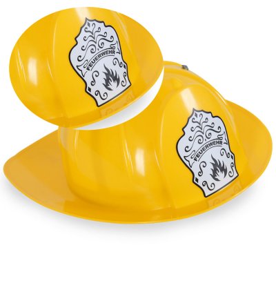 Feuerwehrhelm gelb Helme Kinder Accessoires Rollenspiel Theater Feuerwehrmann