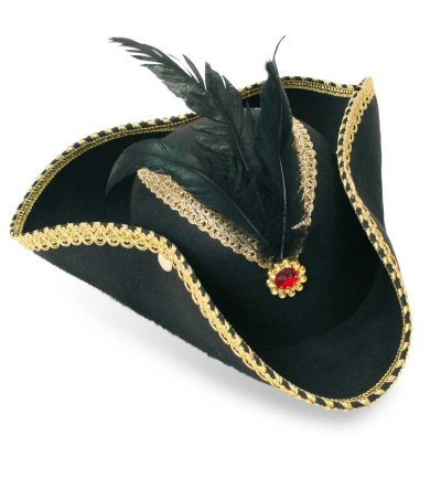 Damenkostüm-Set Zirkus Buntes Kleid mit Dreispitz in schwarz Tanzmarie