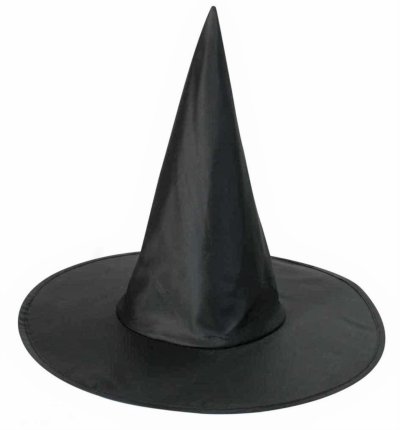 Hexenhut in Schwarz, Schlicht gehalten, Kopfbedeckung, Zauberer, Hexe
