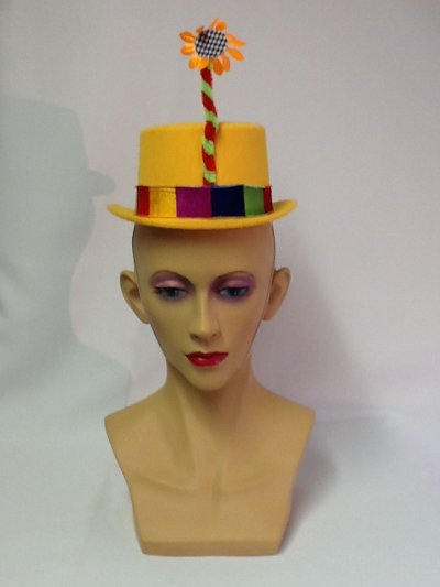 Hütchen mit Blume, sortierte Farben, Gr. 44 cm, Karneval, Mottoparty, Accessoire