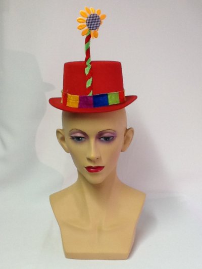 Hütchen mit Blume, sortierte Farben, Gr. 44 cm, Karneval, Mottoparty, Accessoire