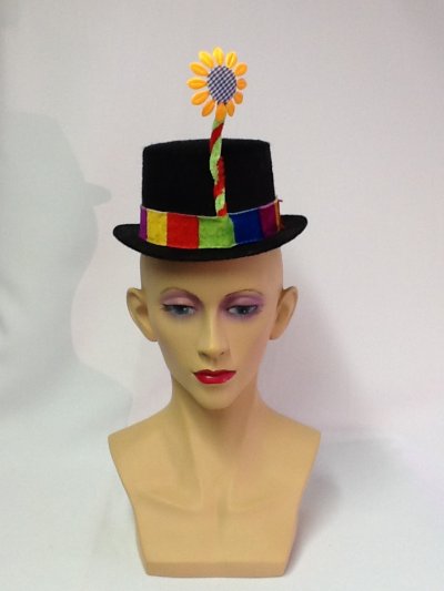 Hütchen mit Blume, sortierte Farben, Gr. 44 cm, Karneval, Mottoparty, Accessoire